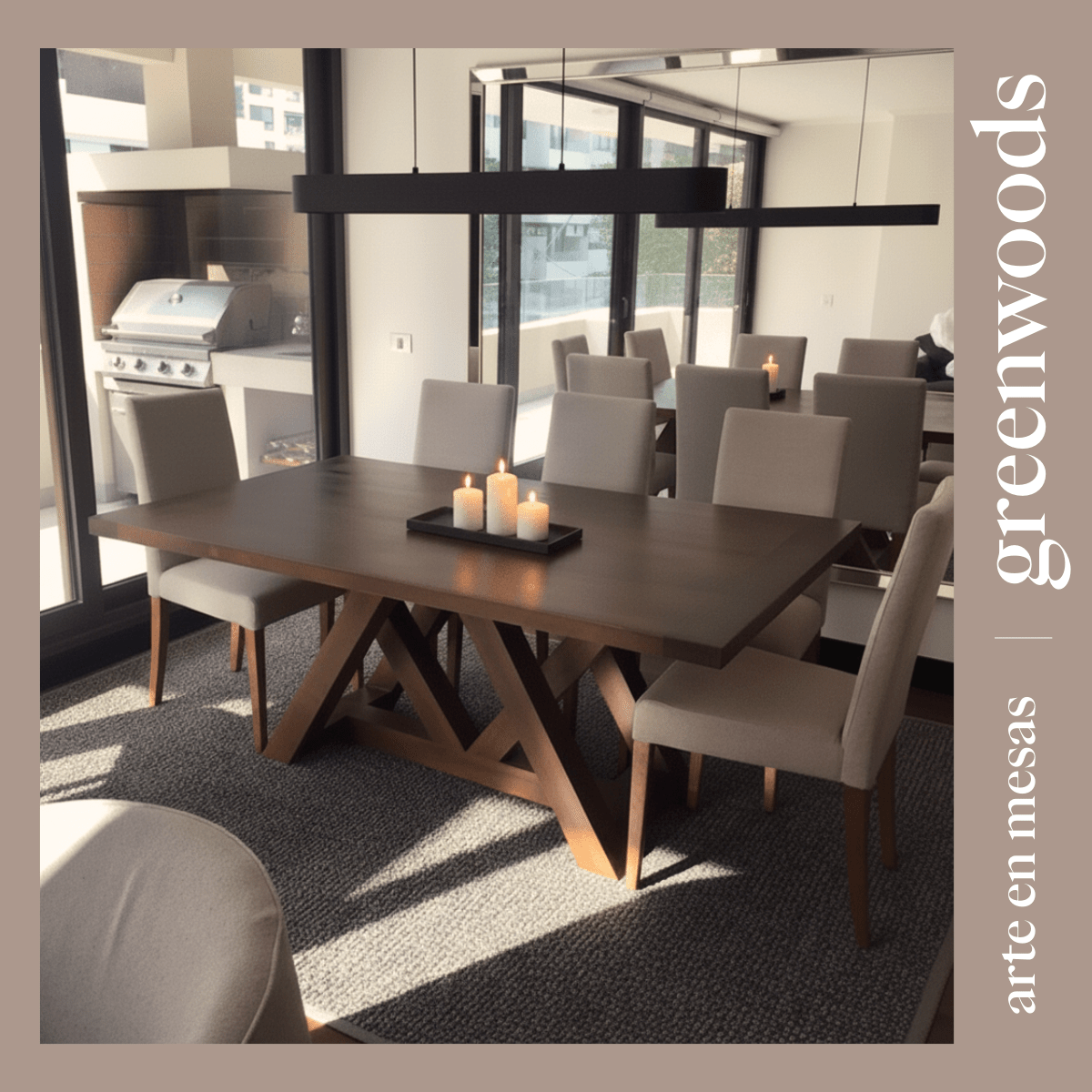 Mesa de comedor de madera Italia. - | Greenwoods Chile